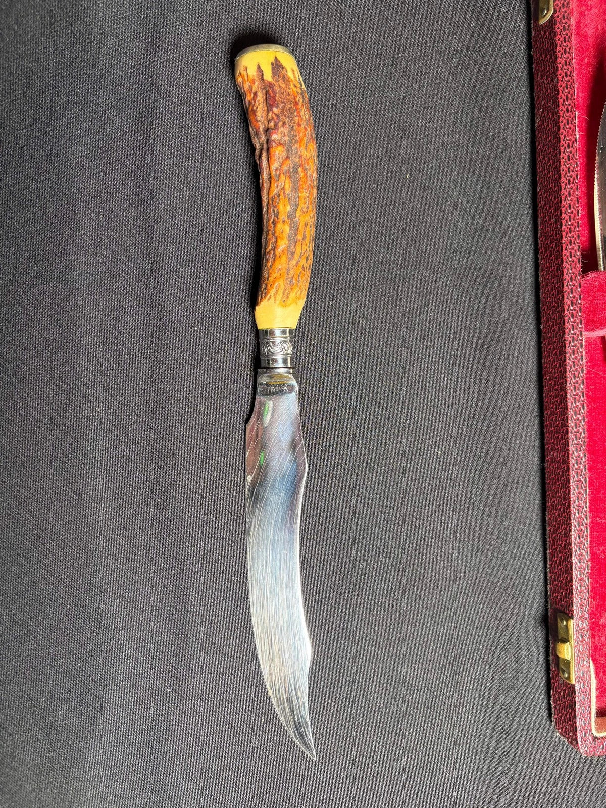 Vintage Southern & Richardson Sheffield England Steak Knife Set – Stag Antler Ha