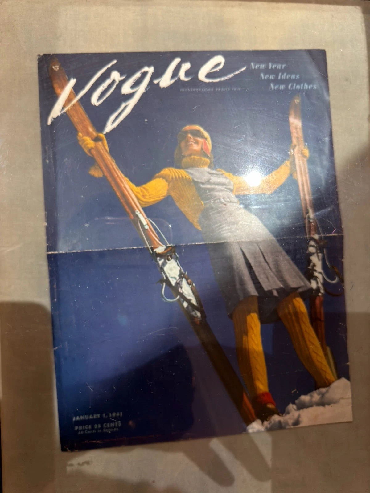 Vintage Vogue Magazine Cover – January 1941 – WWII Era