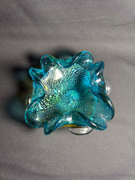 Murano Glass Bowl with Real Gold Leaf – Handmade Venetian Art Glass