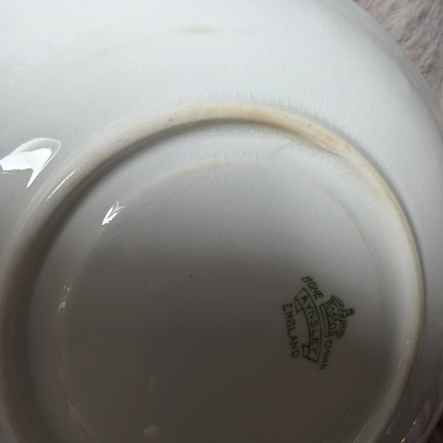 READ Aynsley G. BENTLEY Hand Painted WILD ROSE Signed Teacup Saucer - Crazing