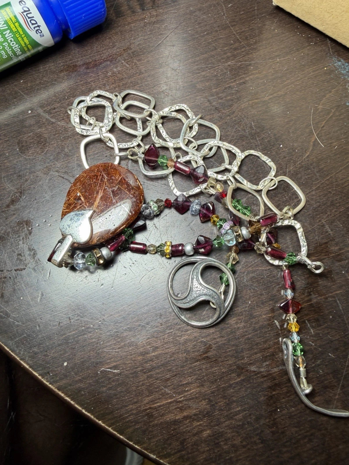 Signed JBB 925 Sterling Silver Artisan Necklace