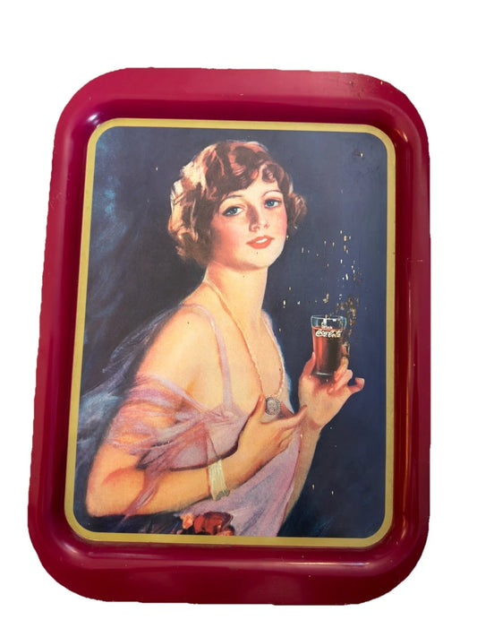 Vintage 1974 Coca-Cola 1927 Calendar Girl Metal Serving Tray Limited