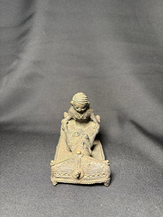 Handcrafted Dhokra Brass Tribal Sculpture - Traditional Indian Lost-Wax Art