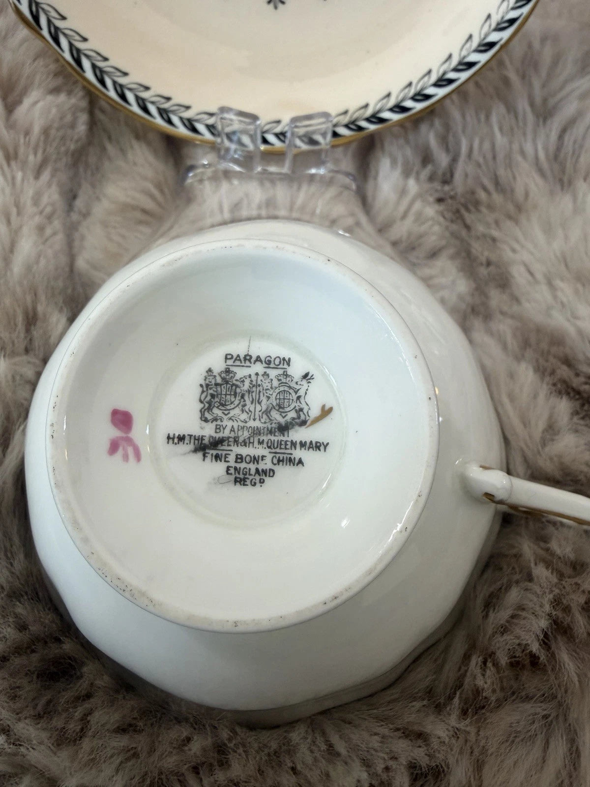 Paragon England Fine Bone China Teacup & Saucer – Cream with Floral