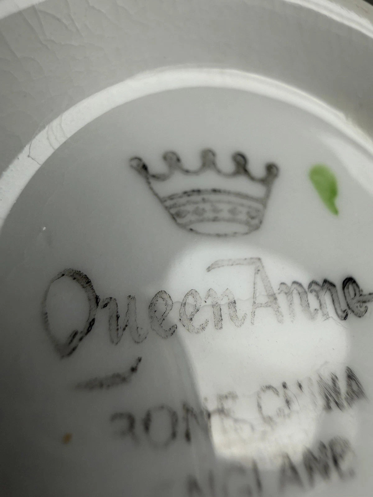 Queen Anne teacup and saucer - Some Crazing - Pings