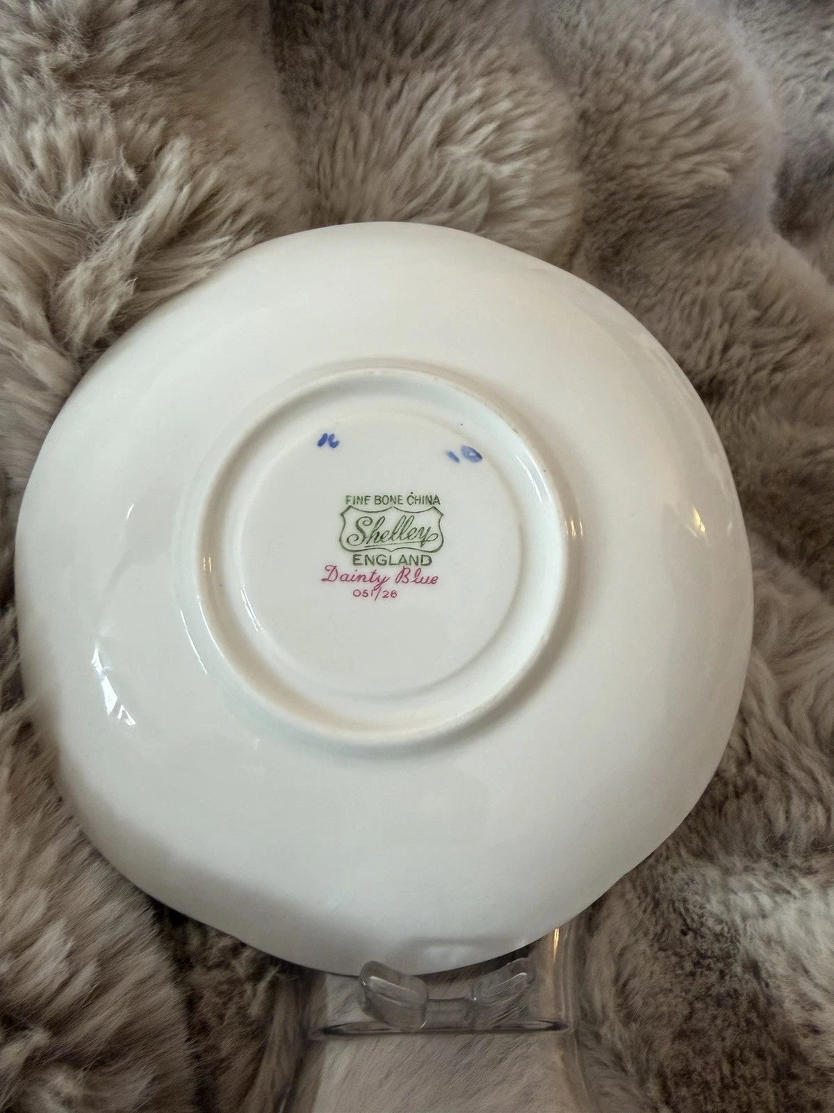 Shelley Dainty Blue Tea Cup And Saucer Set - Chips On Cup