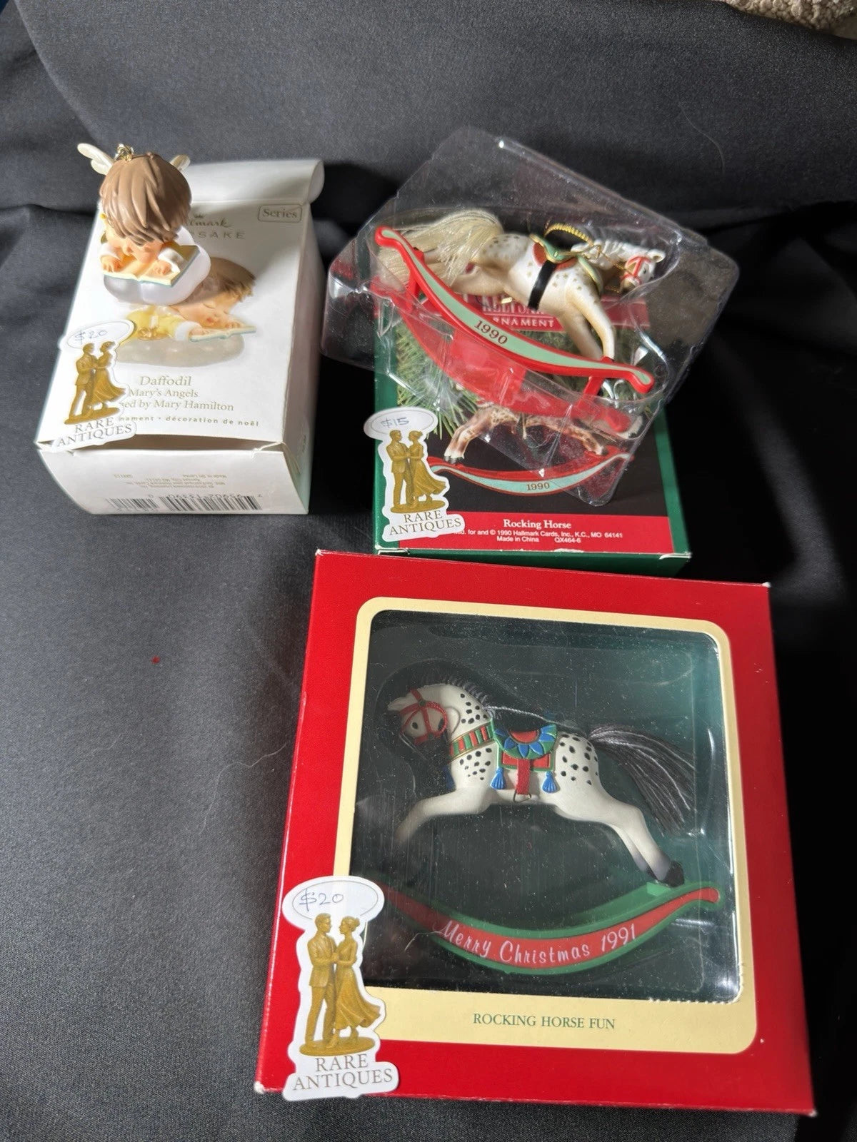 Three Vintage Christmas Ornaments