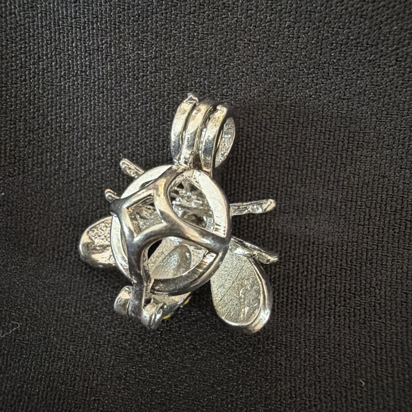 Bee Necklace Charm – Yellow Enamel & Crystal Accents