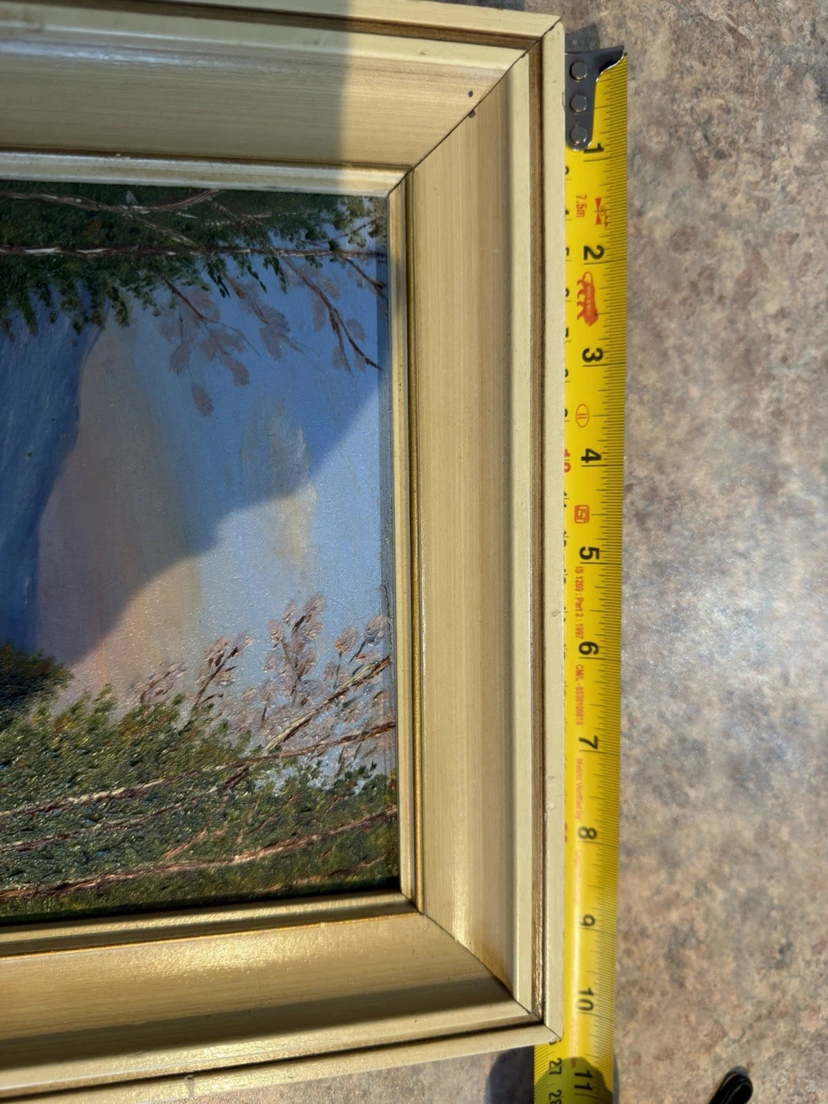 Original Oil Painting – Winter River Landscape – Vintage Framed