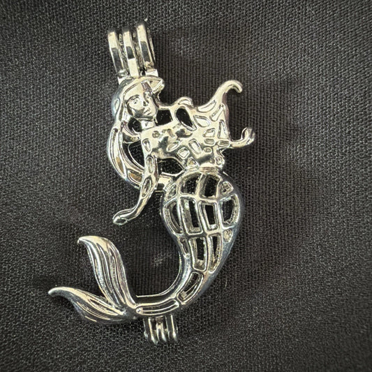 Mermaid Necklace Charm – Fantasy Ocean Cage Pendant