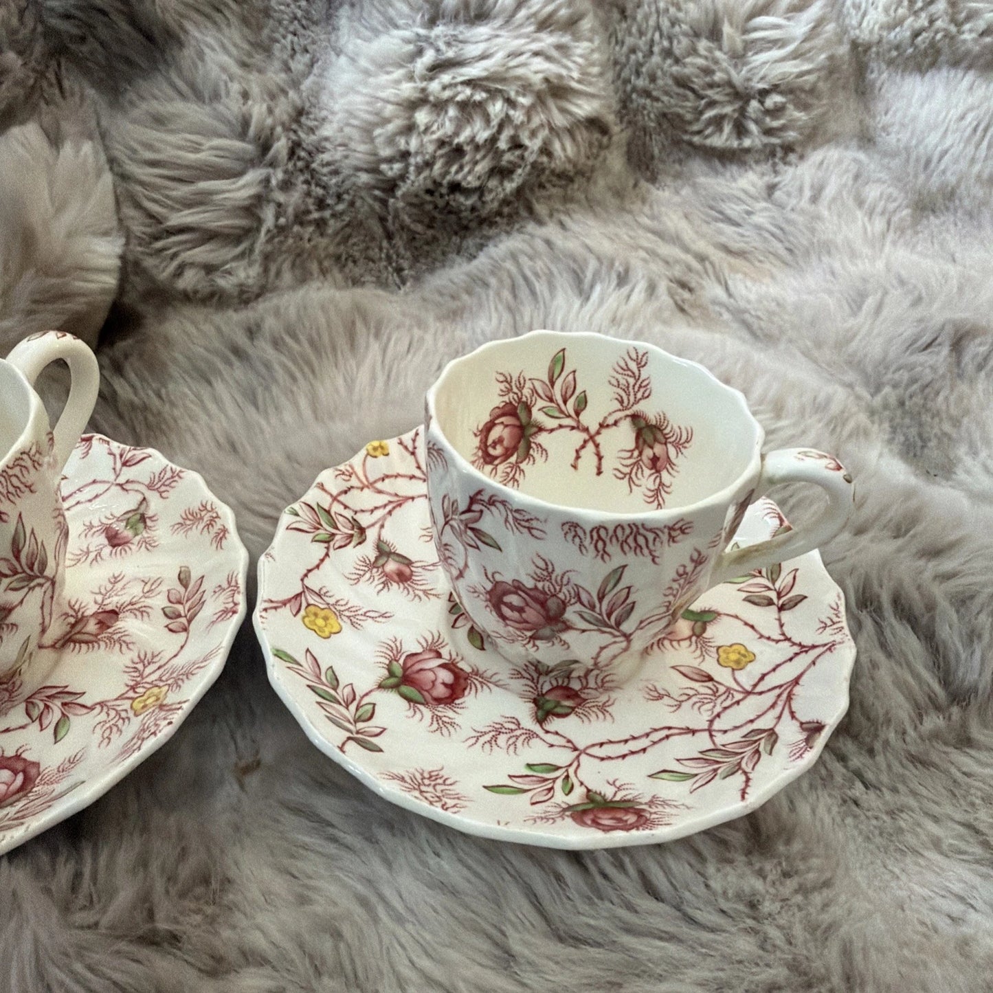 Copeland Spode “Rosebud Chintz” Demi Cup & Saucer Sets x2 - Pings