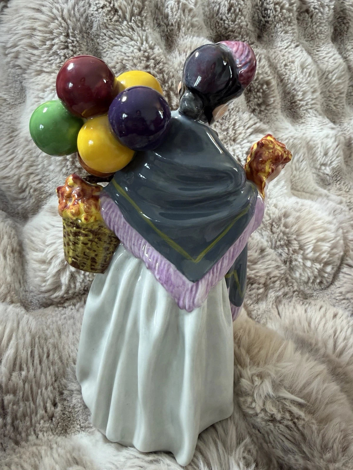 Royal Doulton Biddy Penny Farthing Old Lady Holding Balloons Authentic Original