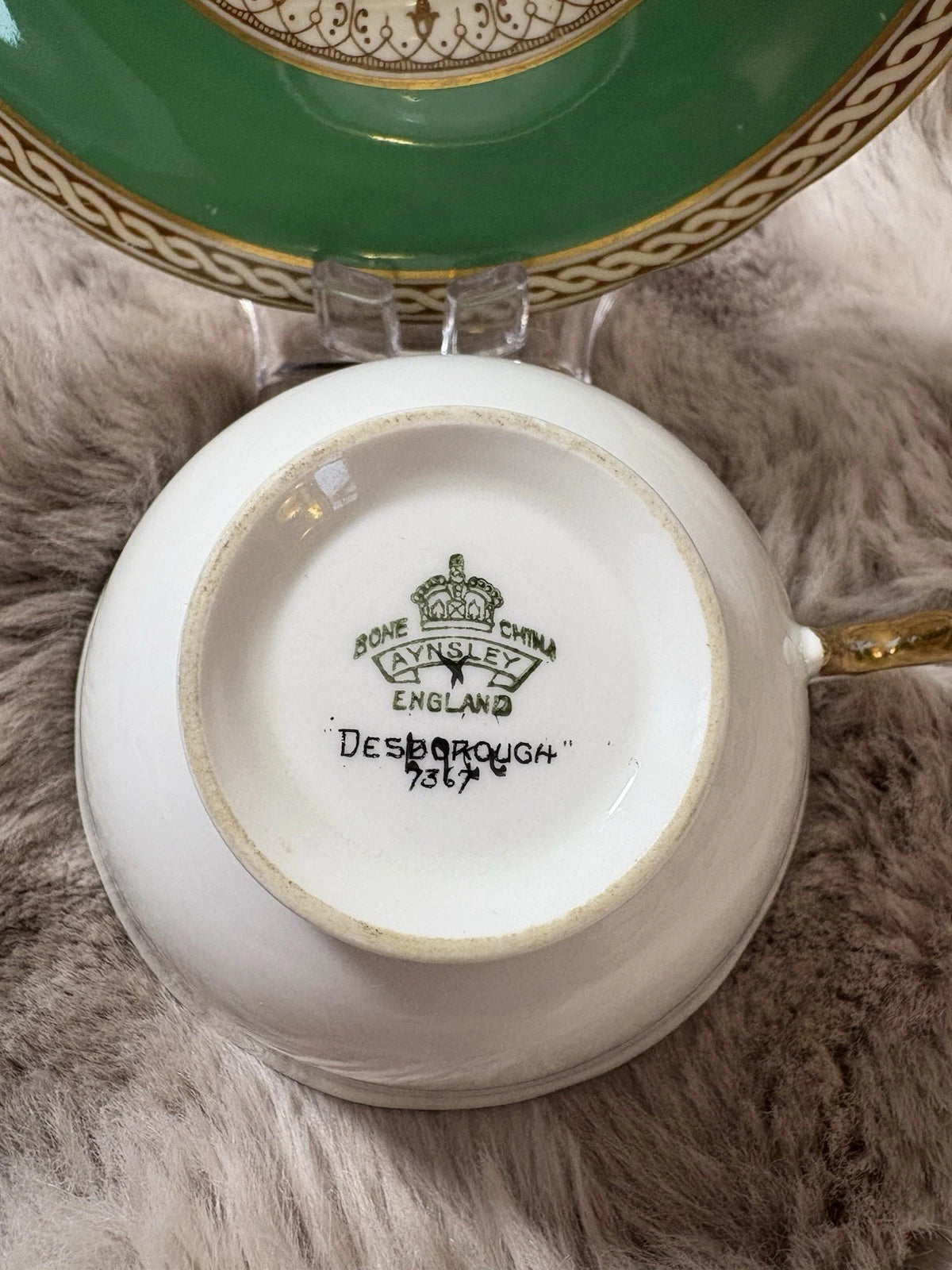 Aynsley Bone China Teacup & Saucer – Desborough Pattern – England – Pings