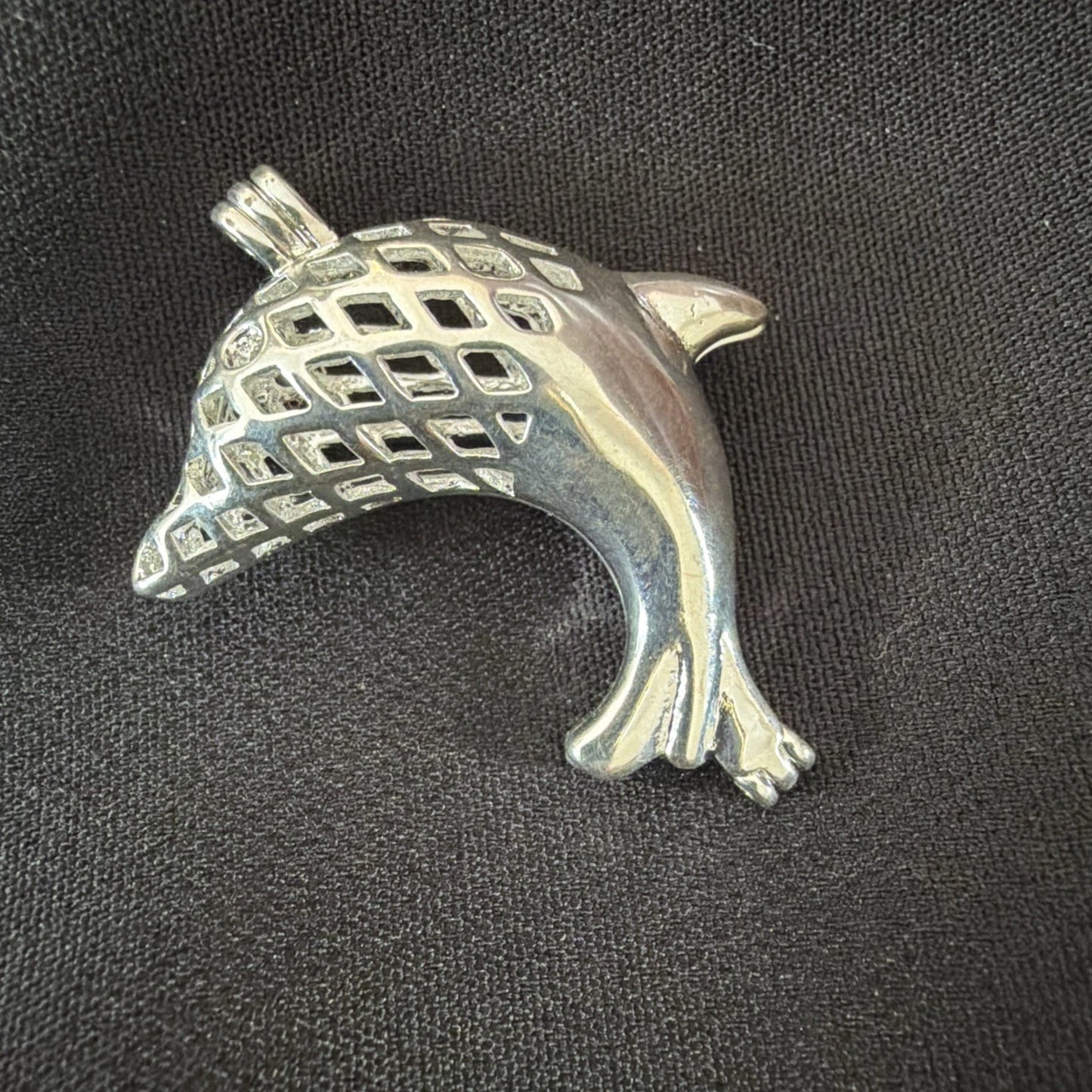 Dolphin Necklace Charm – Cage Pendant