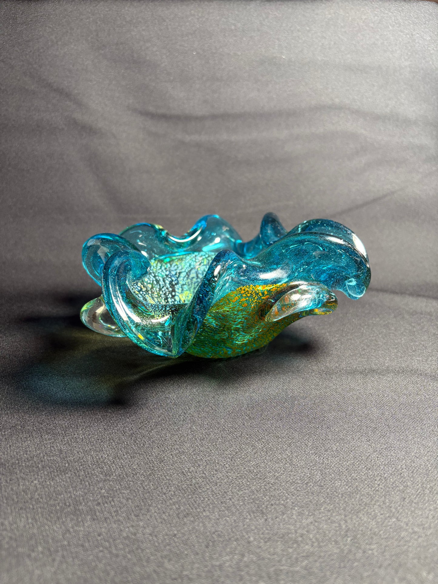 Murano Glass Bowl with Real Gold Leaf – Handmade Venetian Art Glass