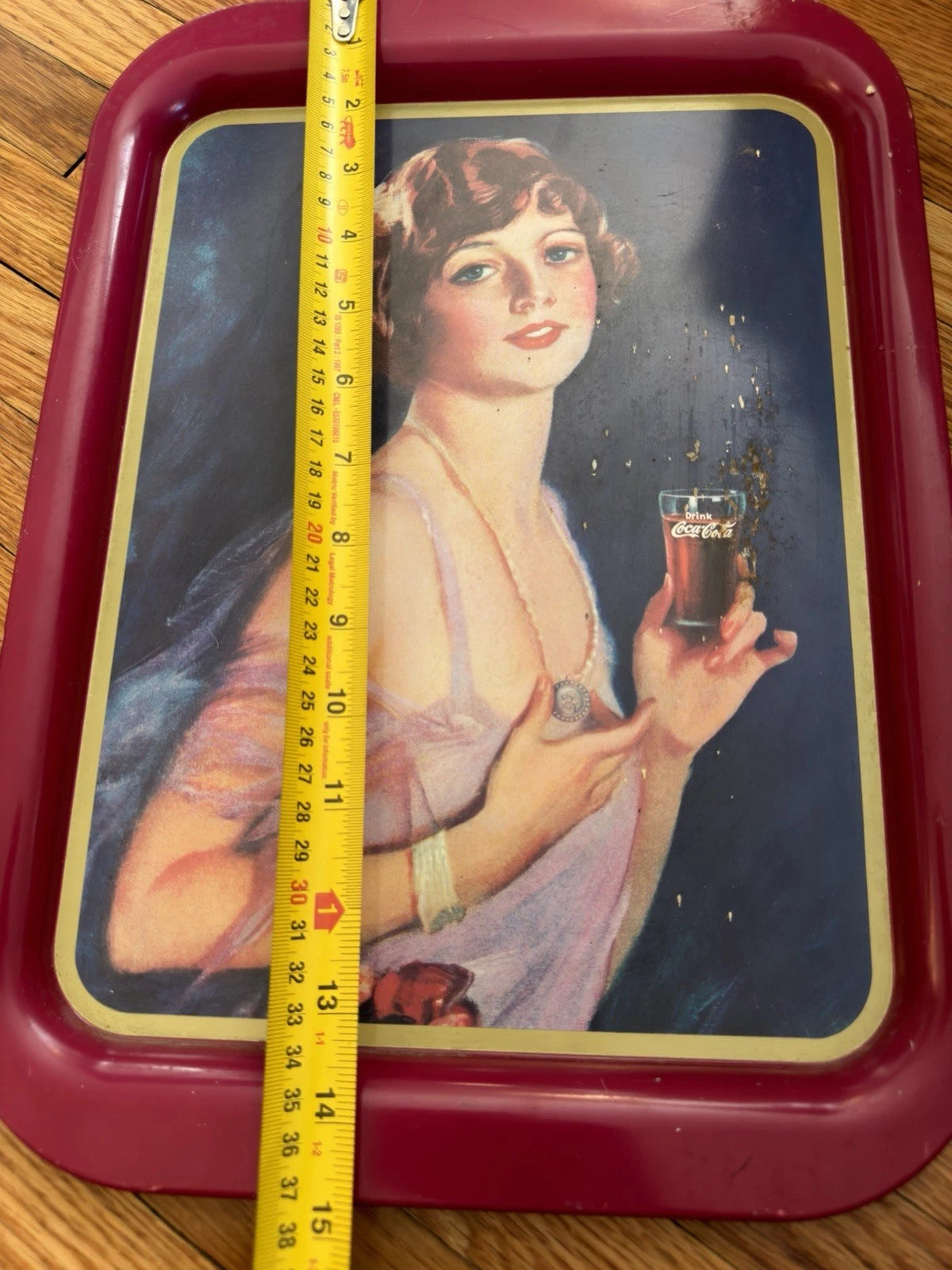 Vintage 1974 Coca-Cola 1927 Calendar Girl Metal Serving Tray Limited