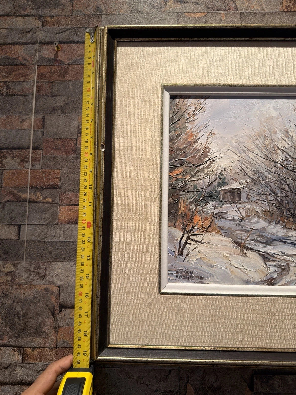 Vintage Original Winter Landscape Oil Painting – “Mary Lampman” “Down A Lane”