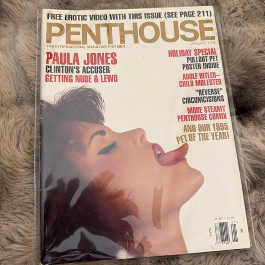 Vintage Penthouse Magazine Back Issue January 1995-Pet of the Year Gina LaMarca