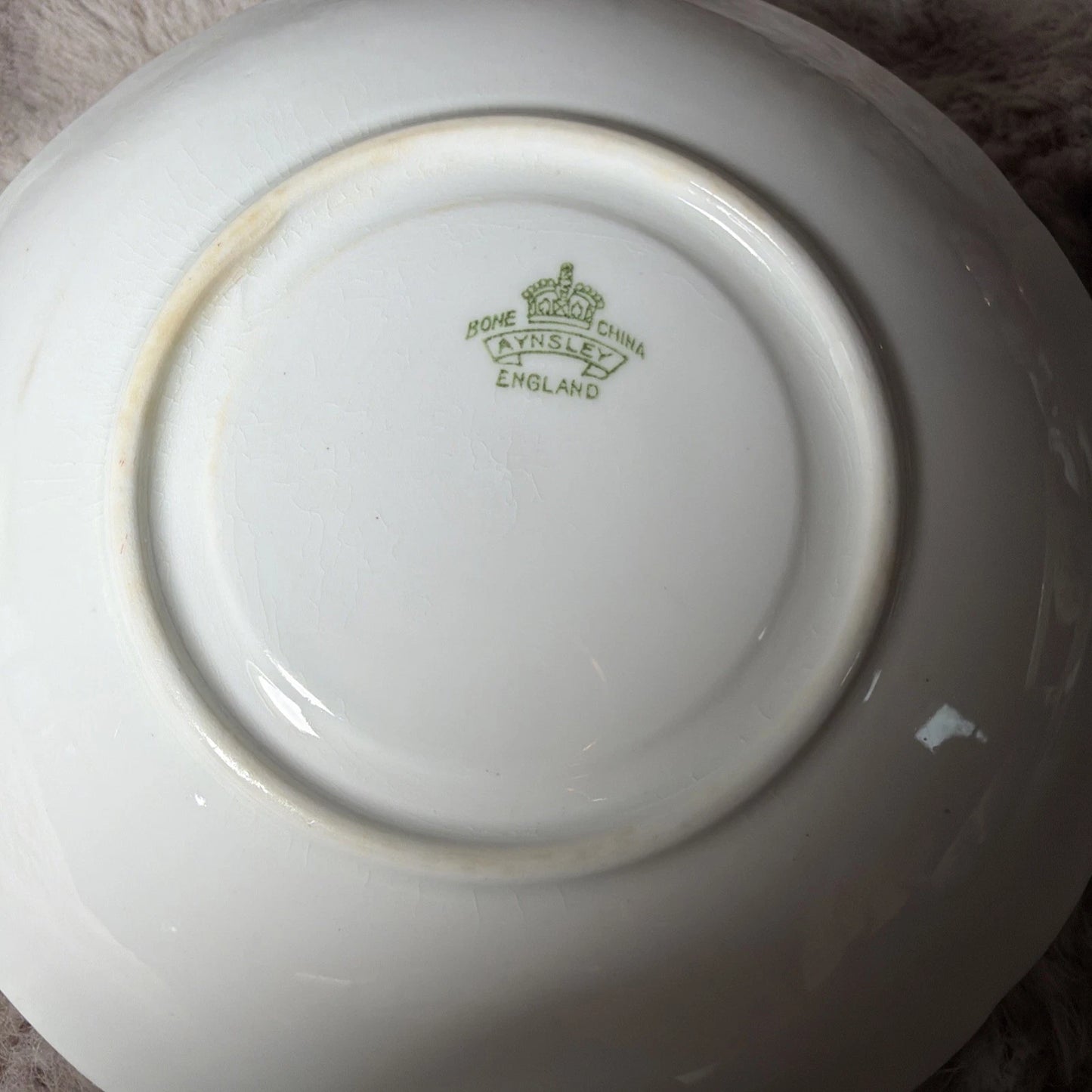READ Aynsley G. BENTLEY Hand Painted WILD ROSE Signed Teacup Saucer - Crazing