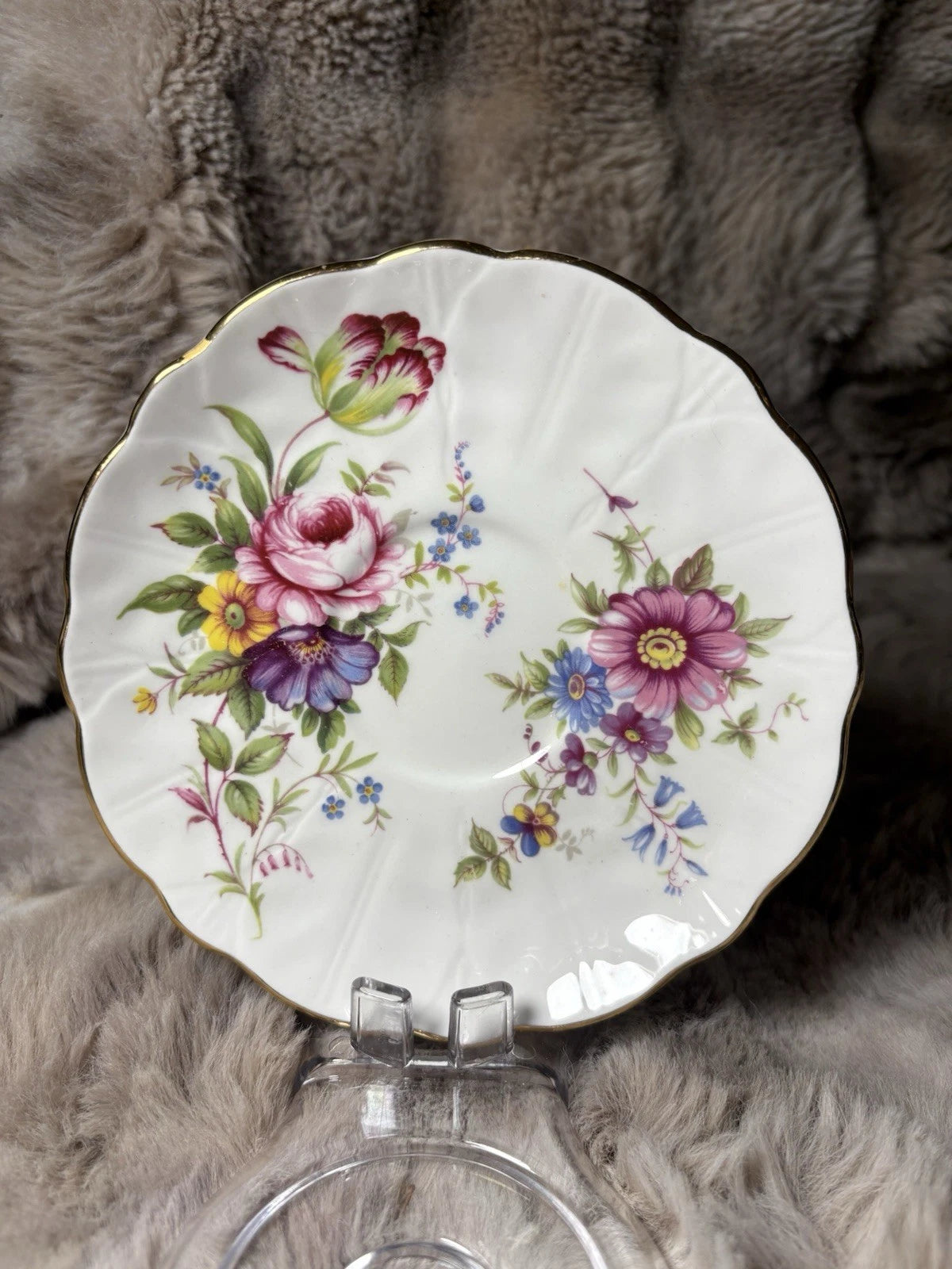 Aynsley Fine English Bone China Saucer – Floral Pattern - English