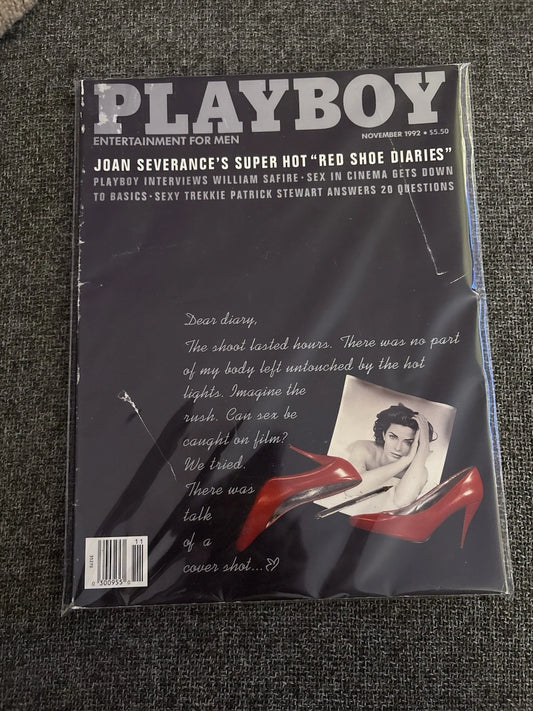Playboy November 1992, Joan Severance Red Shoe Diaries, Patrick Stewart, Safire