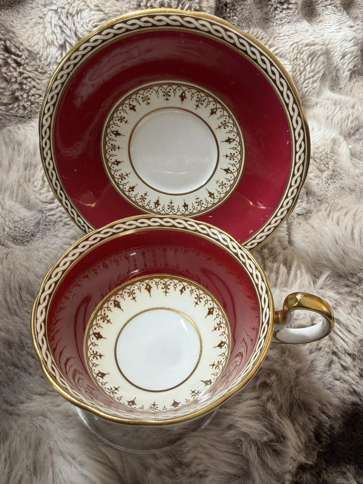 Aynsley Desborough Tea Cup And Saucer - Some Crazing - Pings