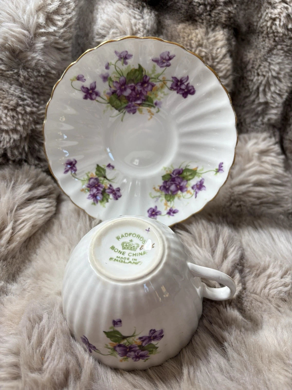 Radfords Bone China Tea Cup & Saucer - Small Crack