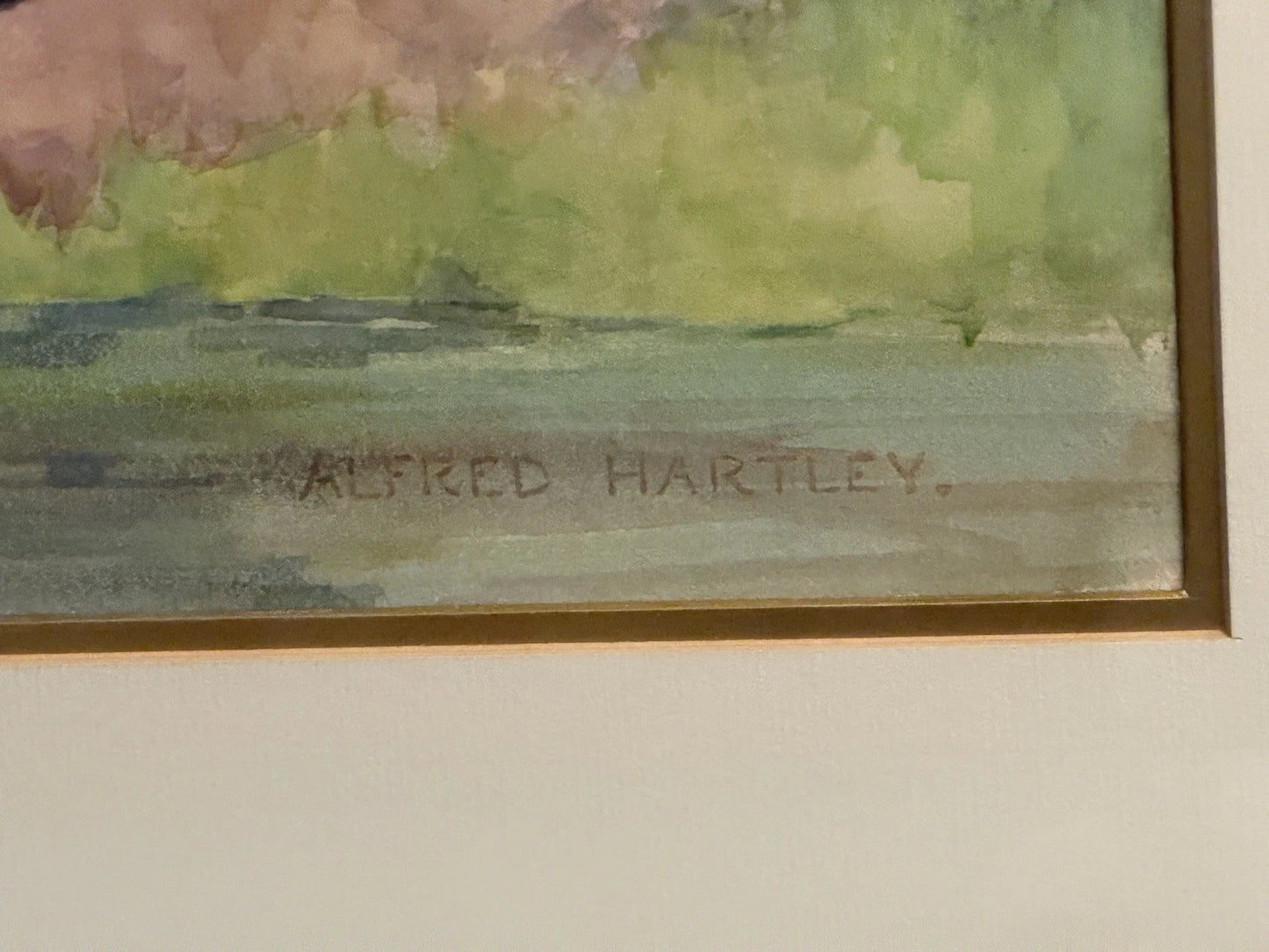 Vintage Alfred Hartley Watercolour Painting – Signed – Framed