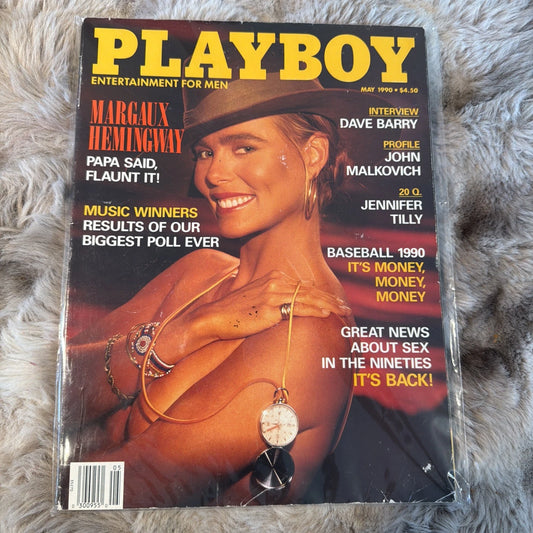 Playboy Magazine May 1990 Margaux Hemingway Cover Peggy McIntaggart Centerfold