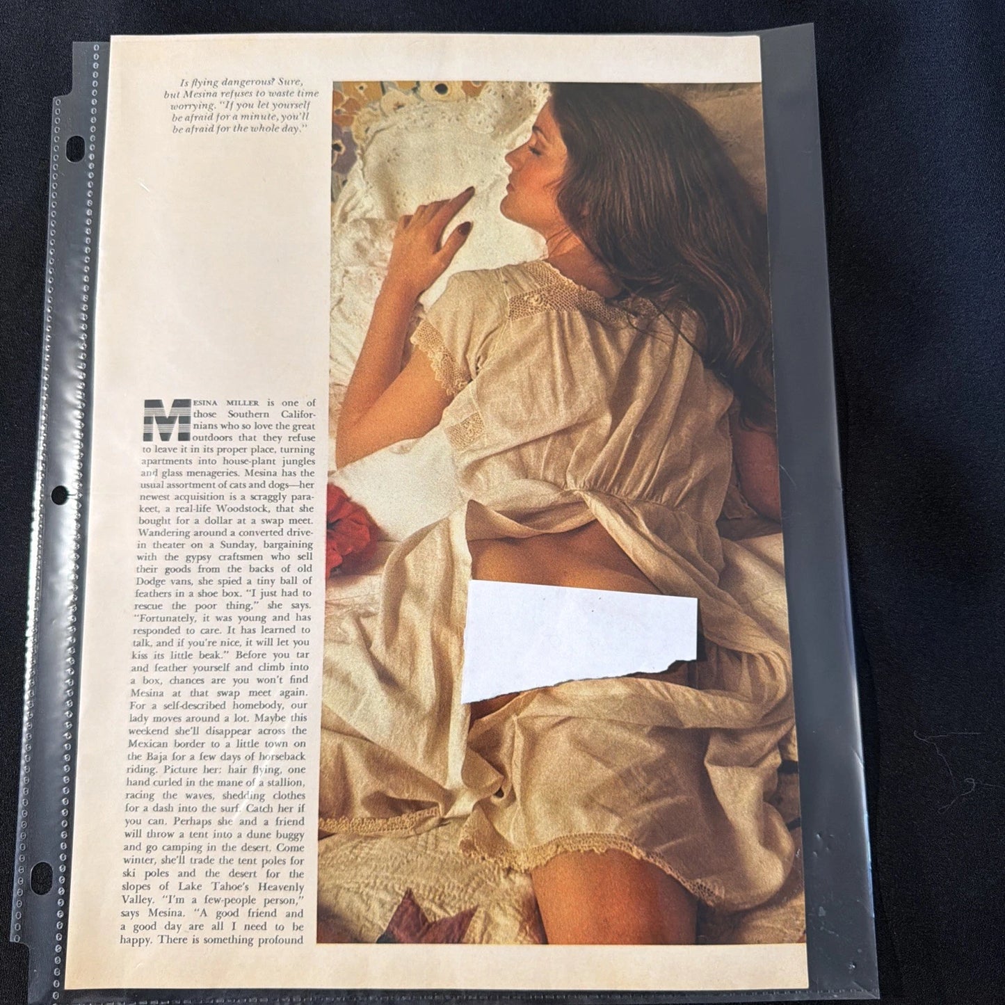 Vintage Playboy Magazine Photo Page Glamour Wall Art Ephemera - Mesina Miller