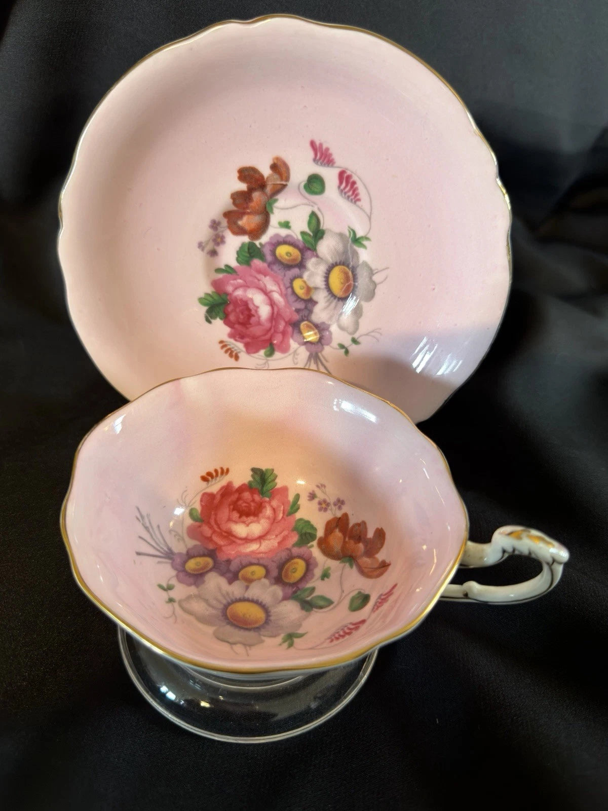 Paragon Fine Bone China Teacup & Saucer Pink Floral England