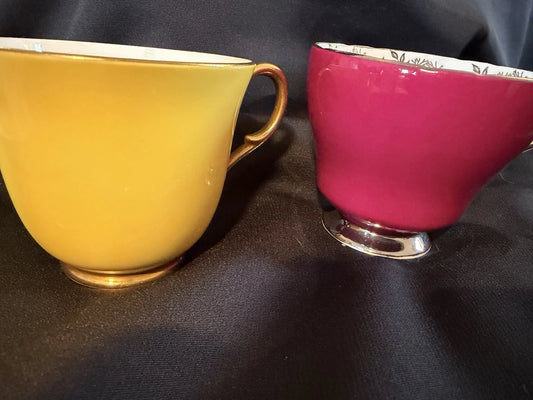 Vintage Paragon Fine Bone China Teacups Lot of 2 Yellow Pink Cups Only