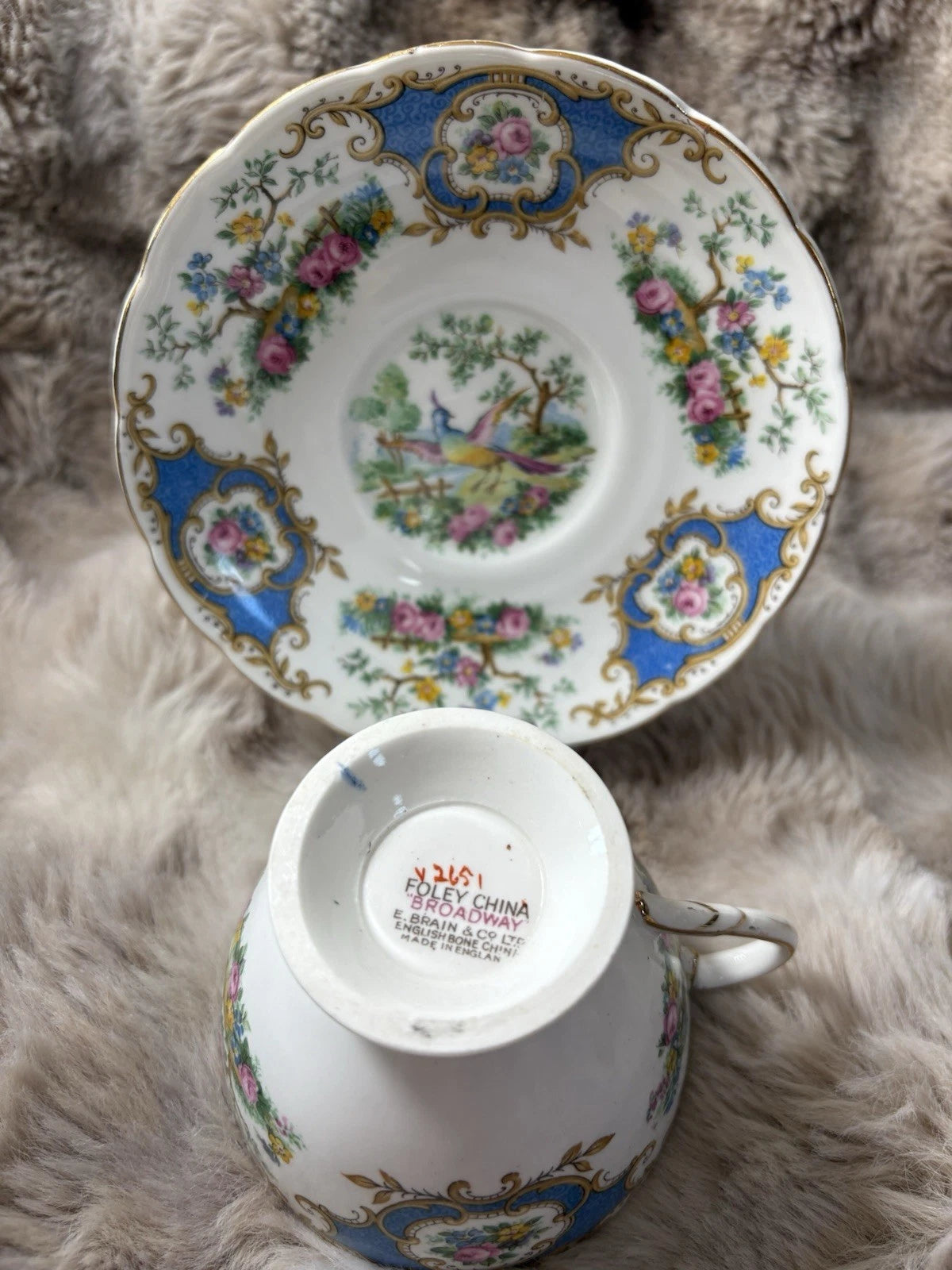 Vintage Foley China “Broadway” Bone China Tea Cup & Saucer - Pings