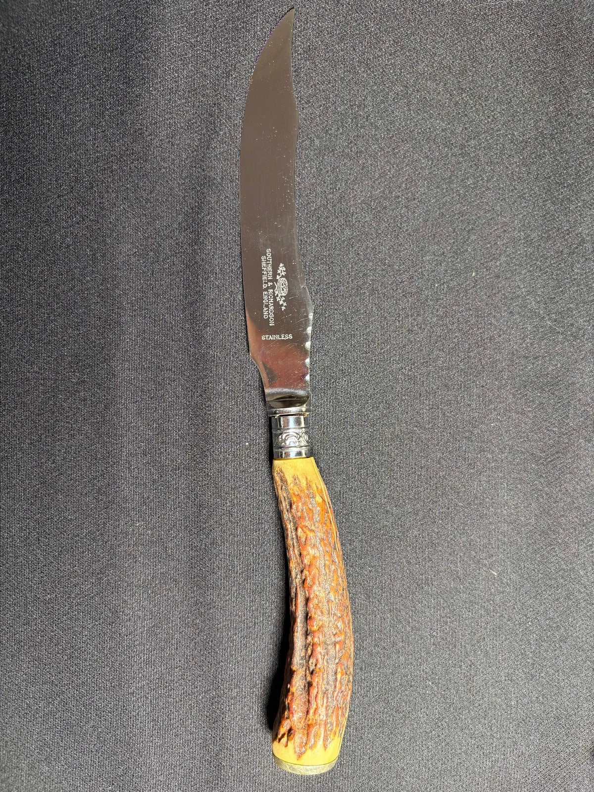 Vintage Southern & Richardson Sheffield England Steak Knife Set – Stag Antler Ha