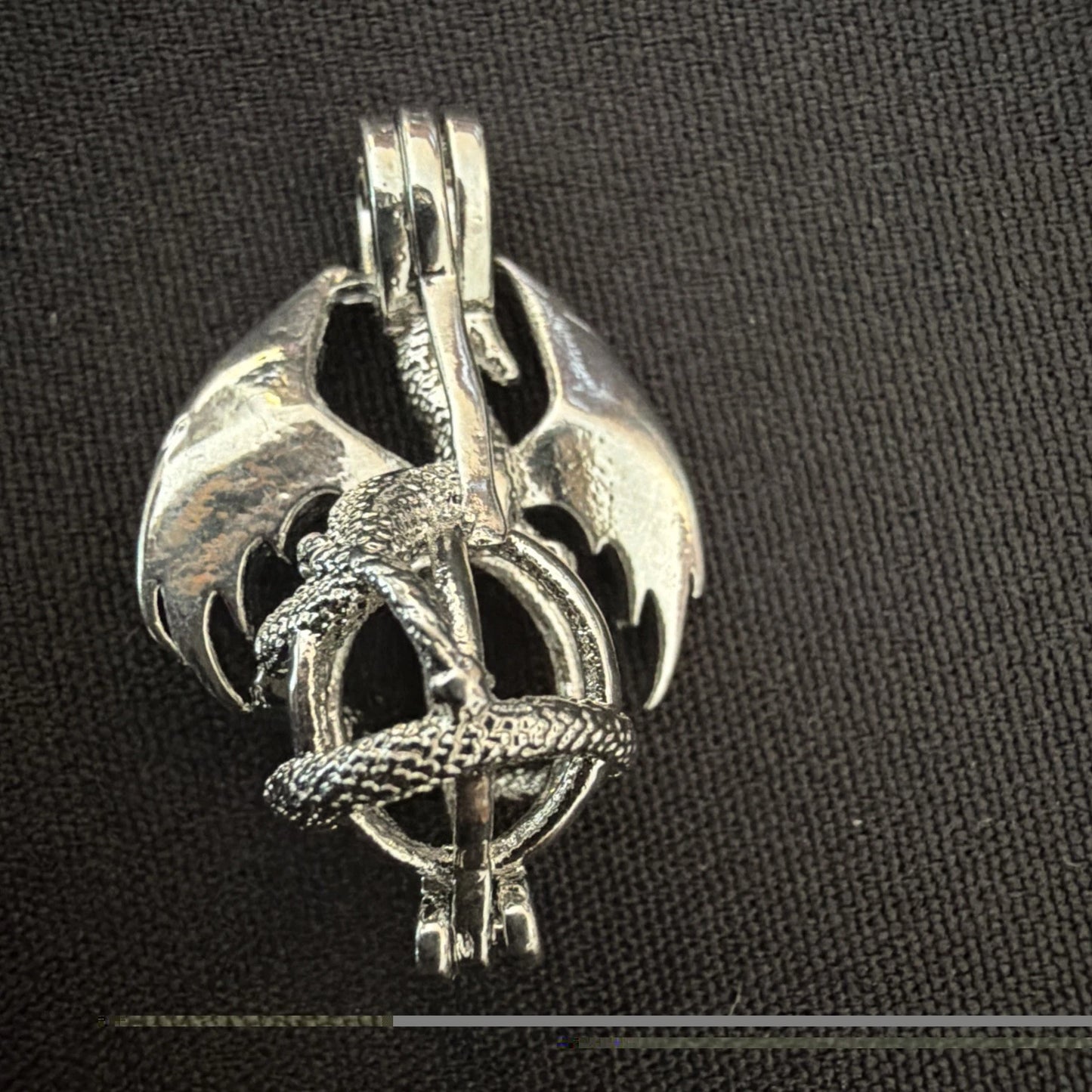 Silver-Tone Dragon Charm Pendant | Gothic Fantasy Mythical Creature Jewelry