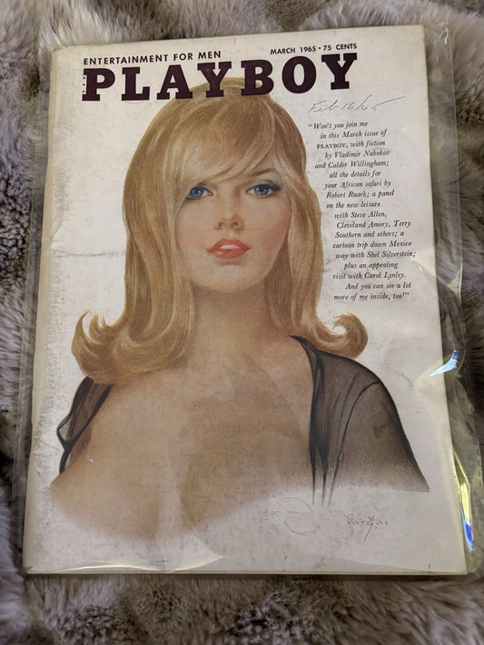 Vintage PLAYBOY Magazine, March 1965. VARGAS Artwork Front Cover