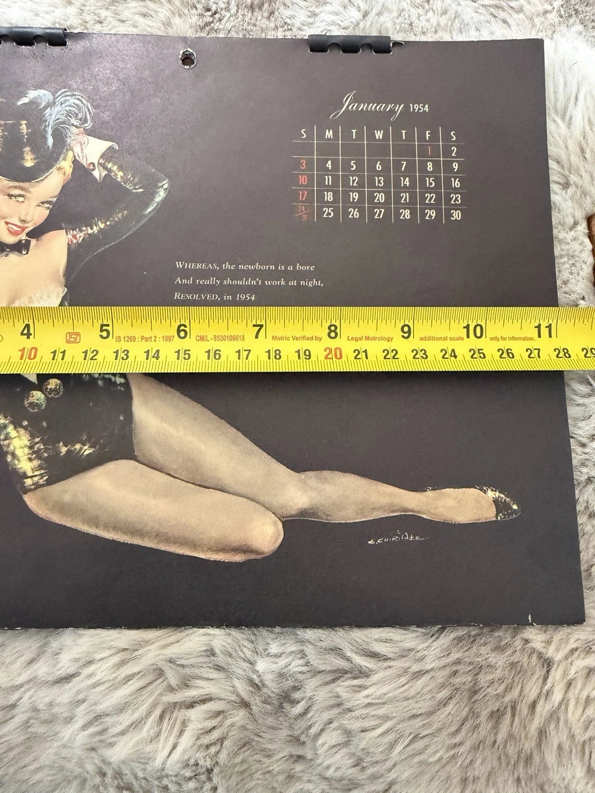 Vintage 1954 Pin-Up Calendar – Ernest Chiriacka – Complete –