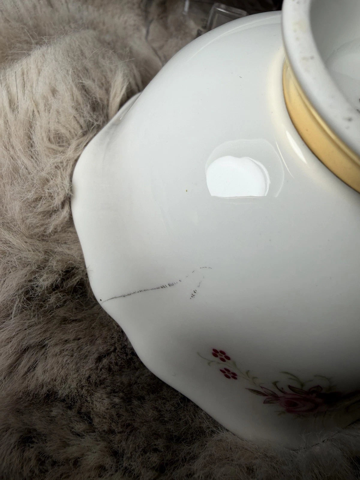 Paragon Tea Cup And Saucer - by appointment to her majesty -Pings - Fine Crack