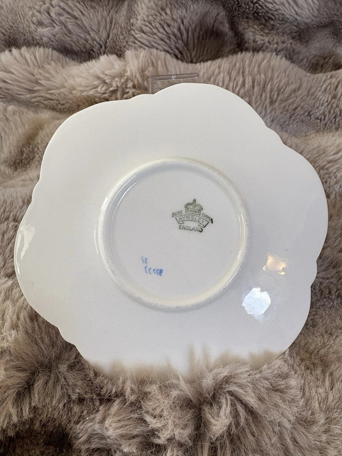 Aynsley England Bone China Teacup & Saucer - Crazing