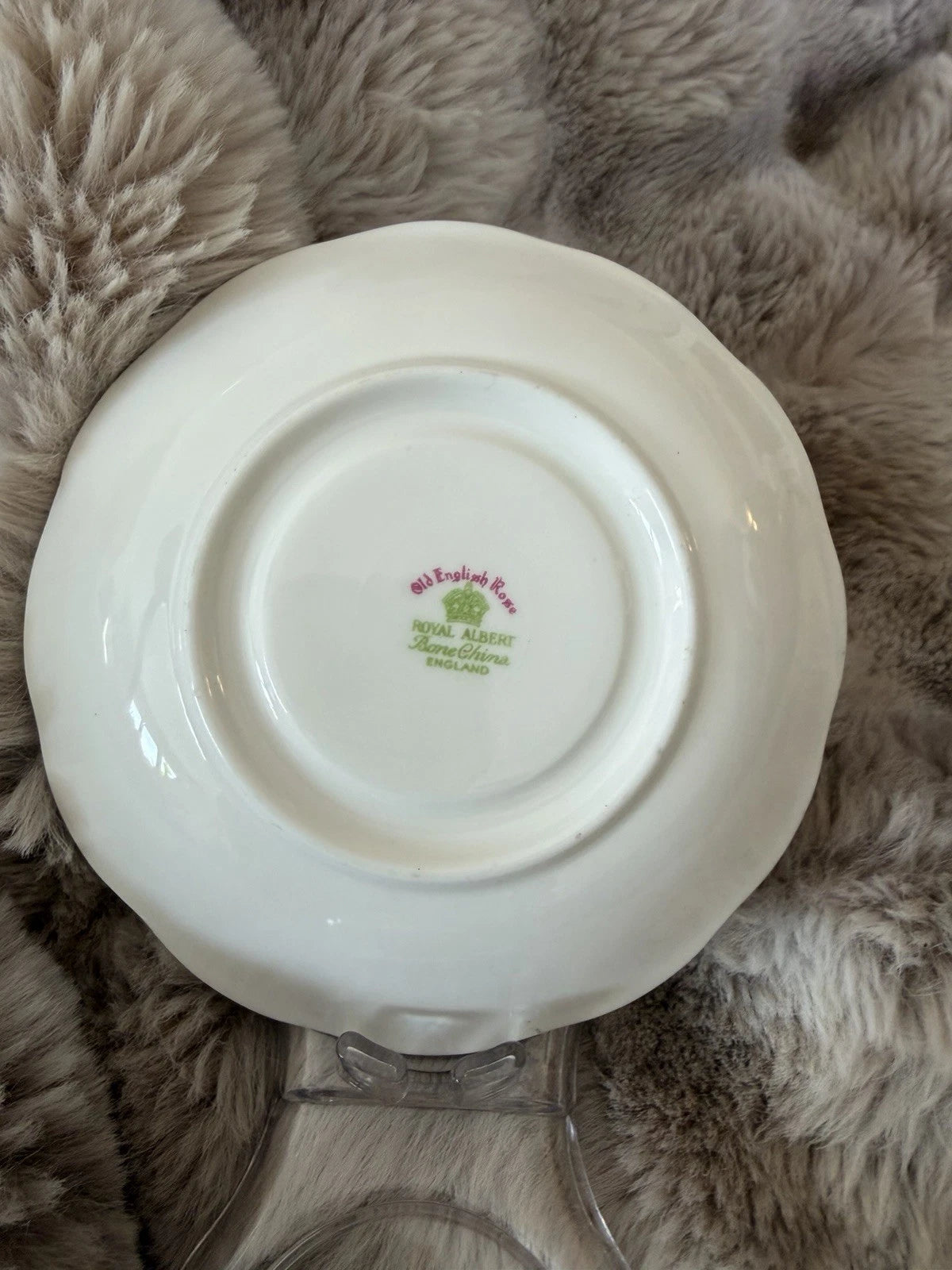 Royal Albert Old English Rose Tea Cup and Saucer Set - Crack In Cup