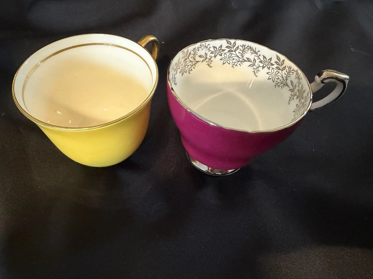 Vintage Paragon Fine Bone China Teacups Lot of 2 Yellow Pink Cups Only