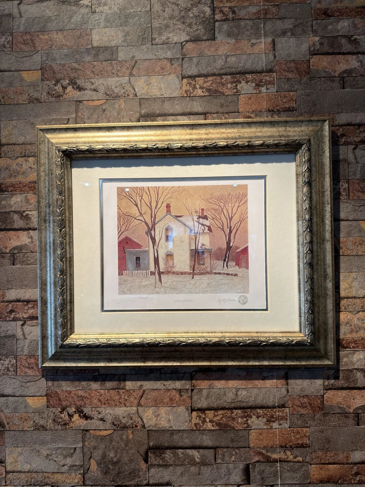 A.J. Casson “Farmhouse” Framed Limited Edition Print 62/8700 Northland Art