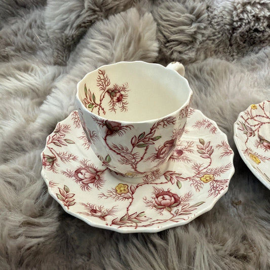 Copeland Spode “Rosebud Chintz” Demi Cup & Saucer Sets x2 - Pings