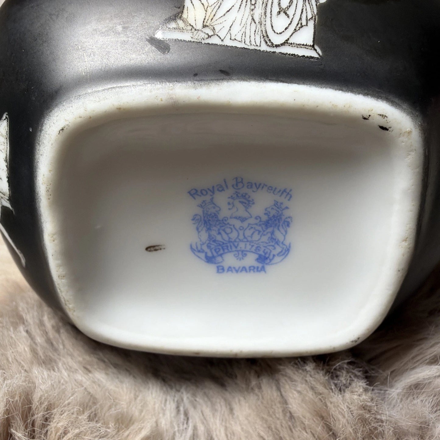 Vintage Royal Bayreuth Bavaria Sugar & Creamer Set – Matte Black