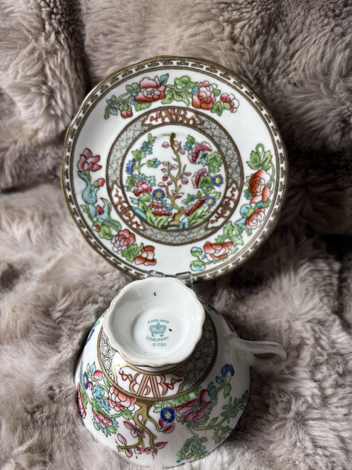 Vintage Coalport Bone China Tea Cup & Saucer – Indian Tree Pattern – England