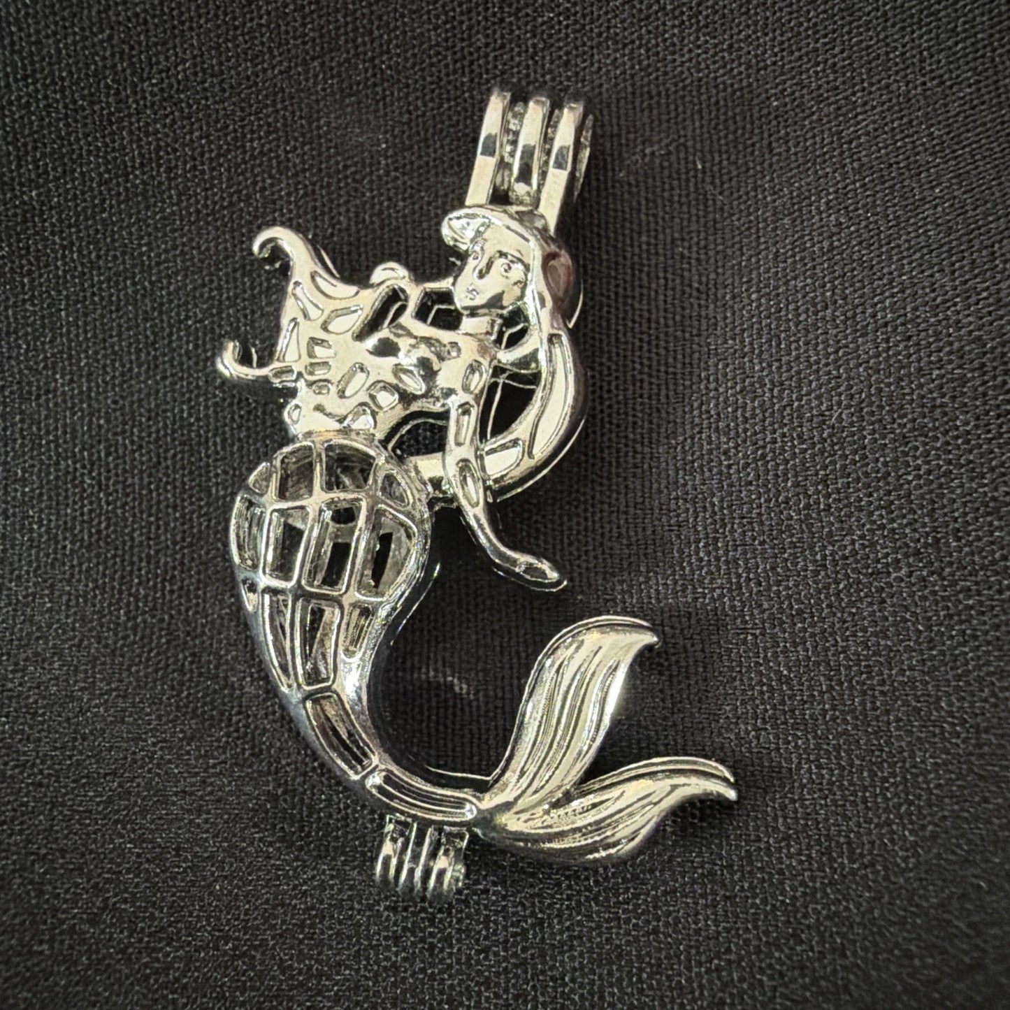 Mermaid Necklace Charm – Fantasy Ocean Cage Pendant