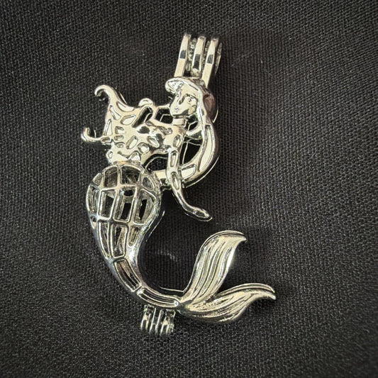 Mermaid Necklace Charm – Fantasy Ocean Cage Pendant