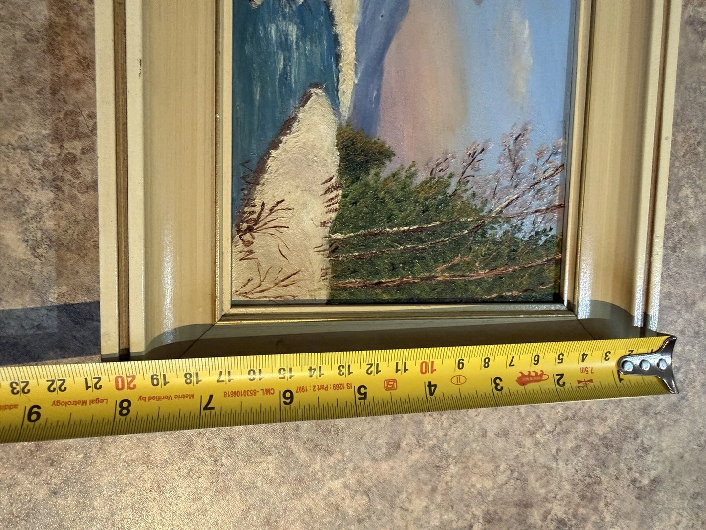 Original Oil Painting – Winter River Landscape – Vintage Framed