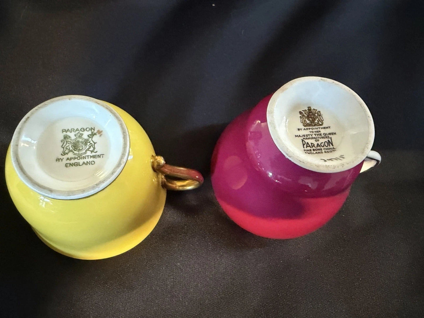 Vintage Paragon Fine Bone China Teacups Lot of 2 Yellow Pink Cups Only