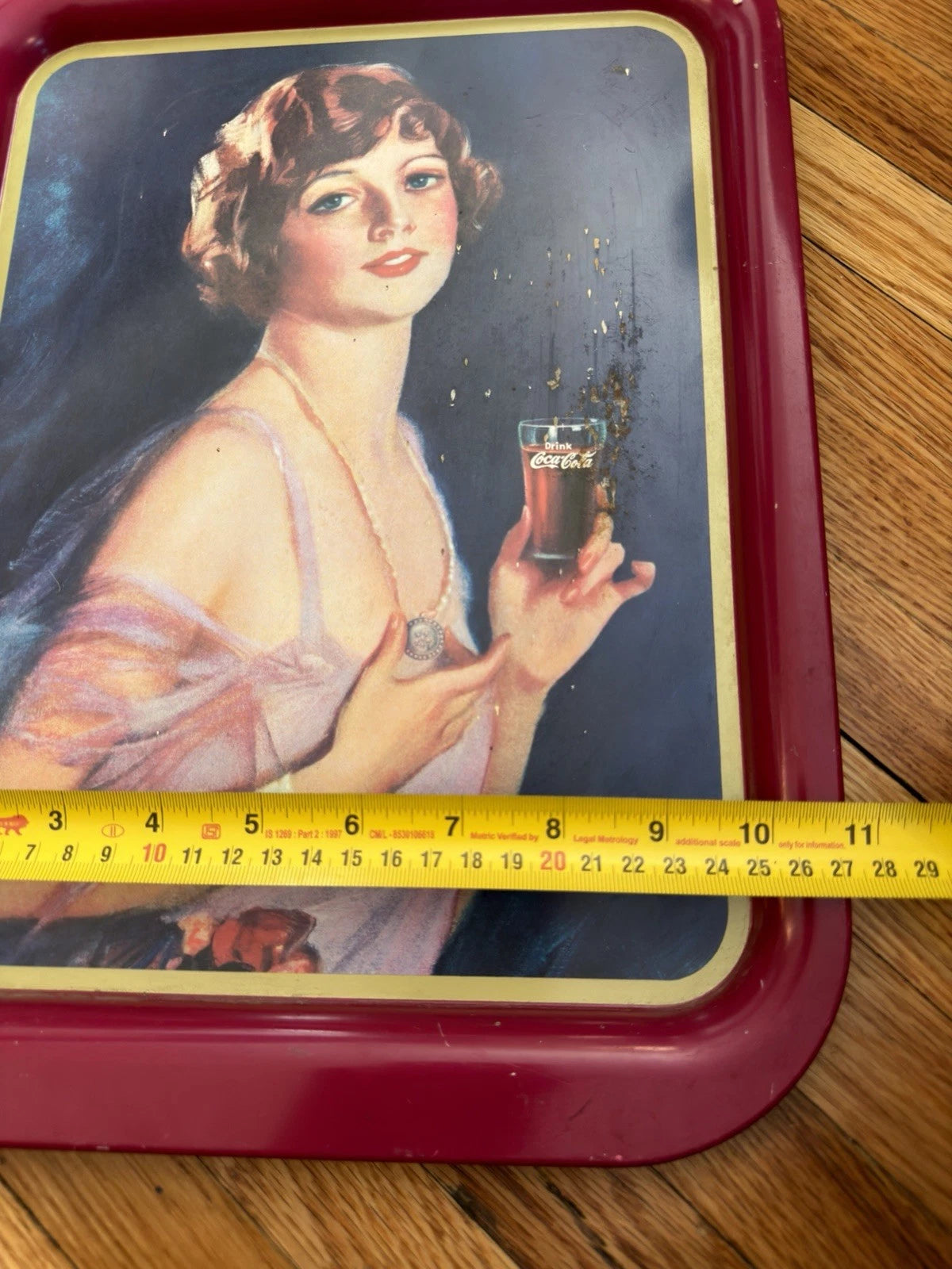Vintage 1974 Coca-Cola 1927 Calendar Girl Metal Serving Tray Limited